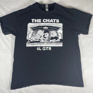 The Chats 6L GTR T-Shirt Large L Black Punk Rock Aussie Band Merch Gildan